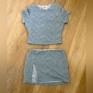 Princess Polly blue Kian skirt set